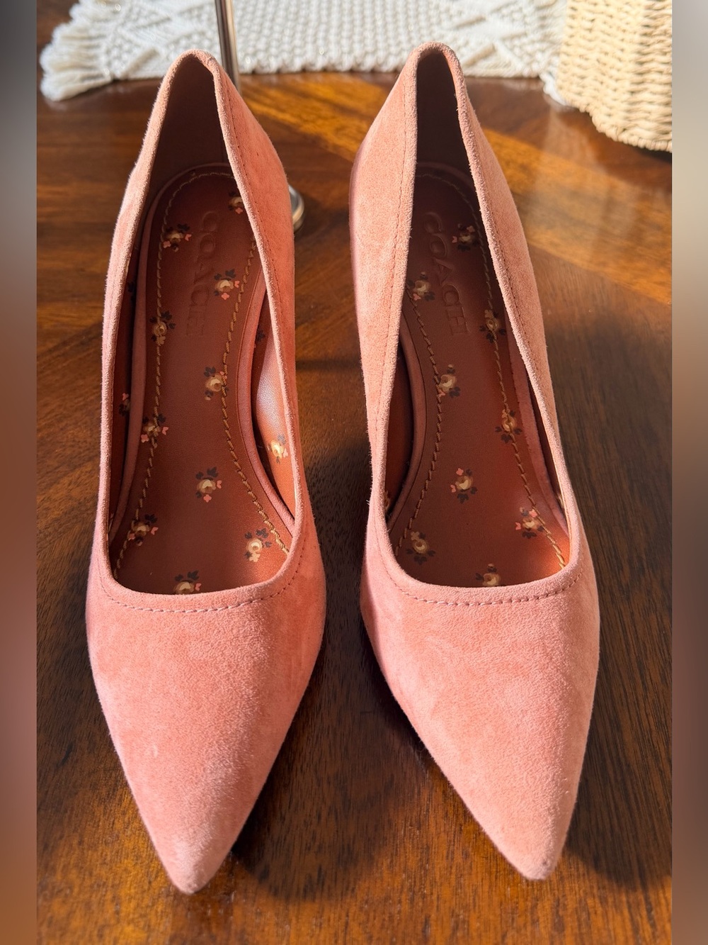 Coach Pink Suede Pointed Toe Pumps Heels Size 9